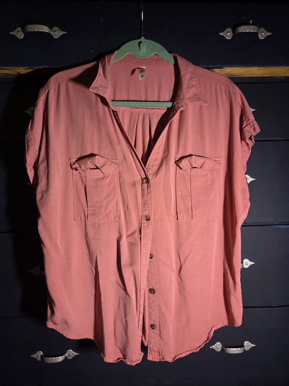 Zenana Dusty Pink button up shirt XL